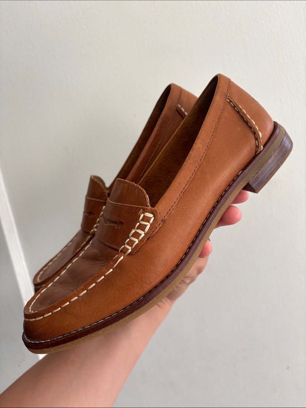 Sperry Women's Chestnut Brown Leather Penny Loafers - Picture 5 of 8